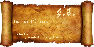 Gomba Bálint névjegykártya