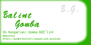 balint gomba business card